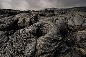 Petrified lava, volcanic rock in bizarre shapes