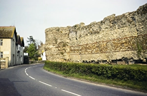Pevensey Castle a medieval castle and former Roman Saxon Shore Fort, Pevensey, East Sussex, England, UK 1983