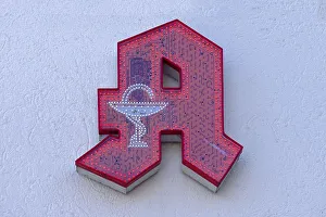 Pharmacy sign on a house wall, Bavaria