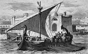 Phoenician merchant ship, historical illustration