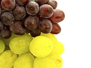 Photo Of The Green And Red Grape Against The White Background