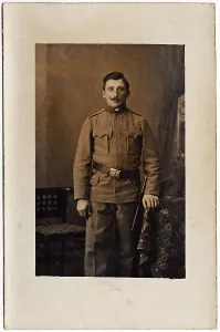 Photo print, a soldier in uniform