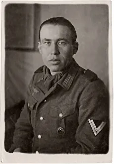 Photo print, a soldier in uniform