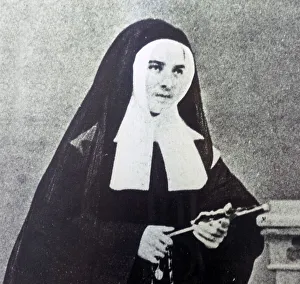 Photo of St. Bernadette of Lourdes taking her vows in April 1868