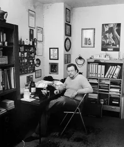 Photographer in his office in Leipzig