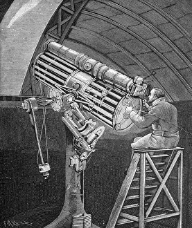Photographic recording of the comet of 1881 at the observatory in Hastings by Professor Henry Draper