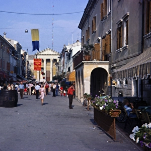 Piazza Matteotti and Church of Santi Nicolo, Bardolino, Veneto, Italy 1975
