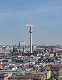A picture of some Berlin landmarks as seen from afar