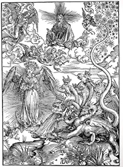 Picture cycle The Apocalypse, the woman clothed with the sun and the seven-headed dragon