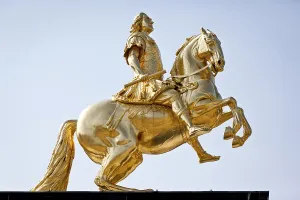 A picture of the famous golden rider in Dresden Germany