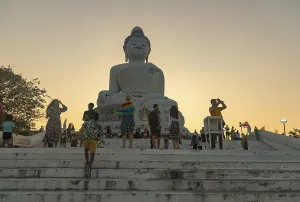 A picture of the large Phuket Big Buddha statue