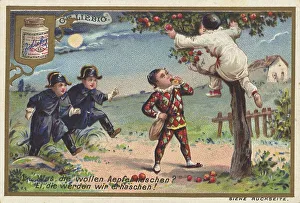 Picture series Children as fruit thieves