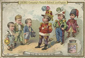 Picture series Children playing military