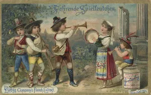 Picture series Children as travelling minstrels