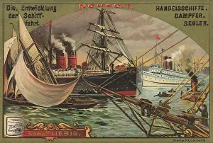 Picture series The development of shipping