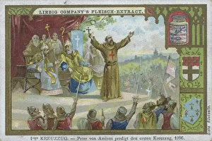 Picture series First Crusade, Peter of Amiens preaches the First Crusade 1096