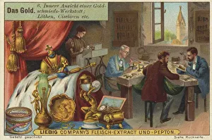 Picture series The Gold, interior view of a goldsmith's workshop