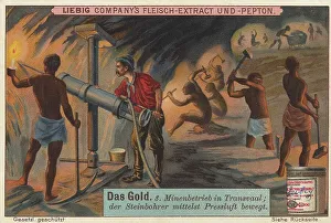 Picture series The Gold, mining operation in Transvaal with compressed air
