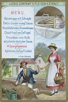 Picture series Menu, with asparagus