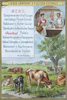 Picture series Menu, with roast beef