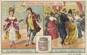 Picture series once and now, dance of yesteryear