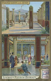 Picture series Pompeii once and in 1900