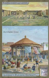 Picture series Pompeii once and in 1900
