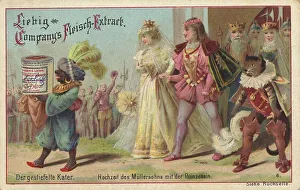 Picture series Puss in Boots, wedding of the millers son with the princess
