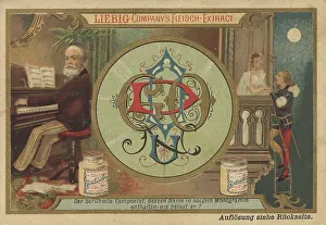 Picture series Riddles, The name of a famous composer is hidden in the monogram (Gounod)