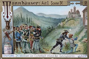 Picture series Tannhaeuser, Wolfram von Eschenbach recognises the returned man