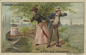 Picture series Vexierbilder 1, where is the ferryman for crossing the river