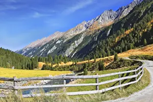 Picturesque mountain valley. Rough stream