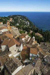 Picturesque mountain village overlooking the sea