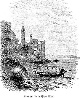 Framed Print : Picturesque old community on the Adriatic coast
