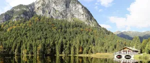 The picturesque Pflegersee lake near Garmisch