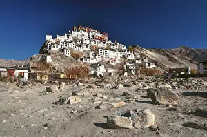 Picturesque view of the Thiksey monastery complex in Ladakh