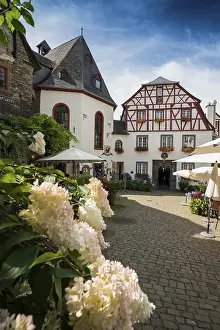 Picturesque village with half-timbered houses