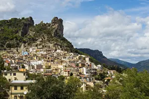 Picturesque village and steep mountains