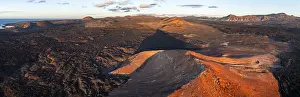 Picturesque volcanic landscape in evening light