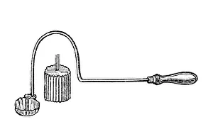 Pie iron, historical illustration from: Marie Adenfeller