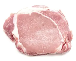 Piece of pork meat isolated on white background