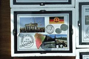 Pieces of the Berlin Wall being sold as souvenirs