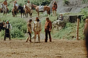 Pierre Brice as Winnetou and other actors in The Treasure in Silver Lake