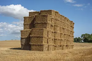 Pile of rectangular straw bales at Ystad