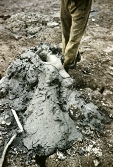 Pile of tar at Lake Pechsee Trinidad around 1962