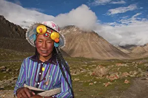 Pilgrim on the Kailash Kora pilgrimage trail