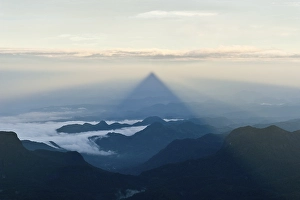 Framed Print : Pilgrim mountain, sun creating a triangle shadow in the landscape Framed Print : Pilgrim mountain, sun creating a triangle shadow in the landscape