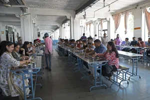 Pilgrims meal at the Adinath temple in Ranakpur