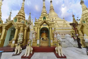 Pilgrims at Shwedagon Pagoda, Yangon