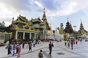 Pilgrims at Shwedagon Pagoda, Yangon